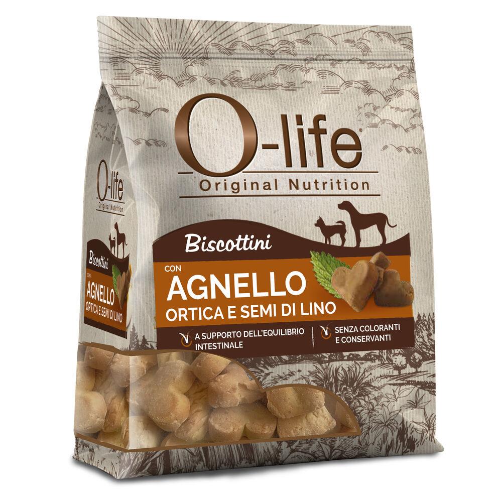 O-life Dog Adult Biscottini con Agnello ortica e semi di lino 200gr 000134207