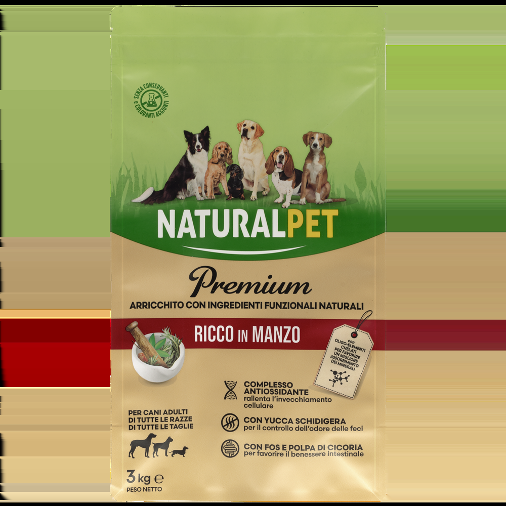 Naturalpet Premium Dog Adult All breeds ricco in Manzo 3 kg 000125712 Convenienza