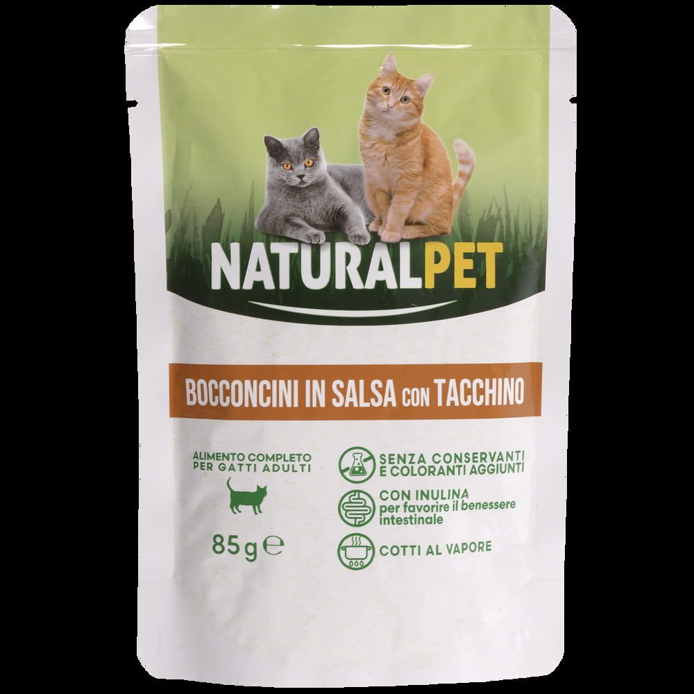 Naturalpet Cat Adult Bocconcini in salsa con Tacchino 85gr 000143785