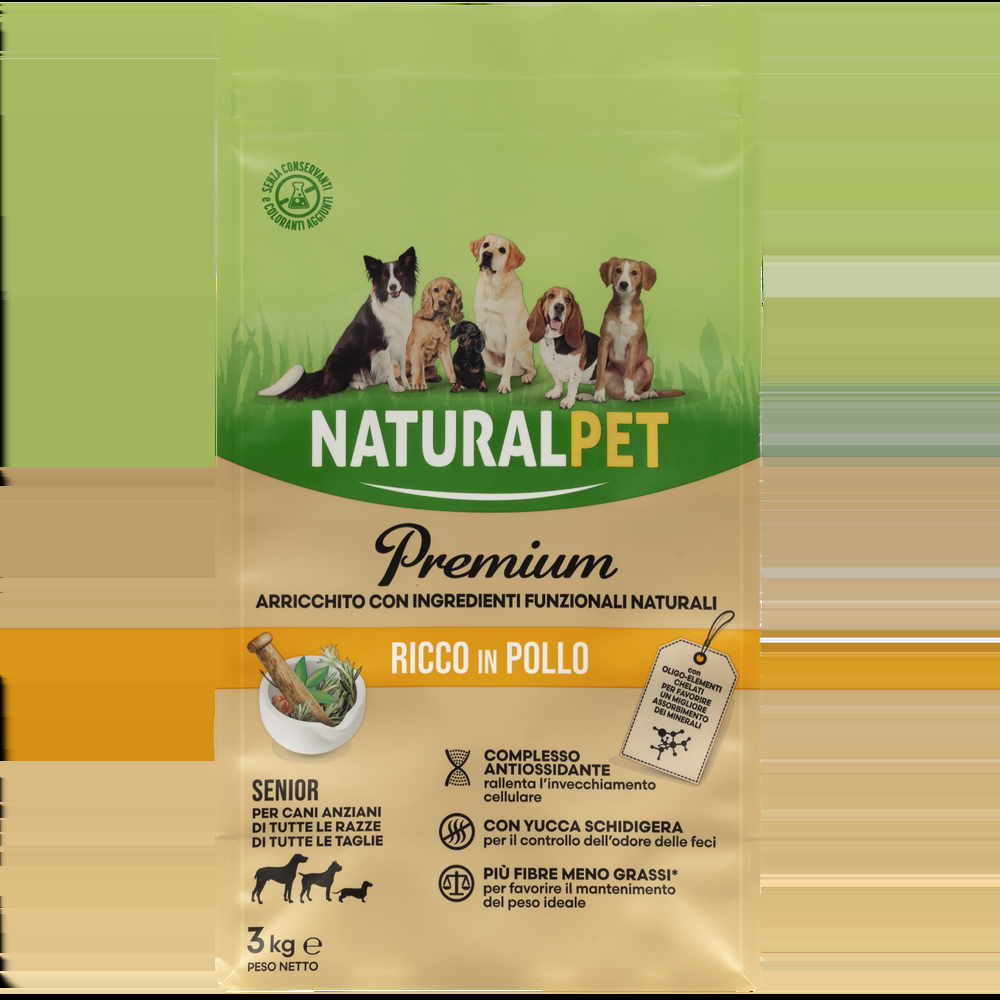 Naturalpet Premium Dog Adult Senior All breeds ricco in Pollo 3 kg 000125716 Offerta