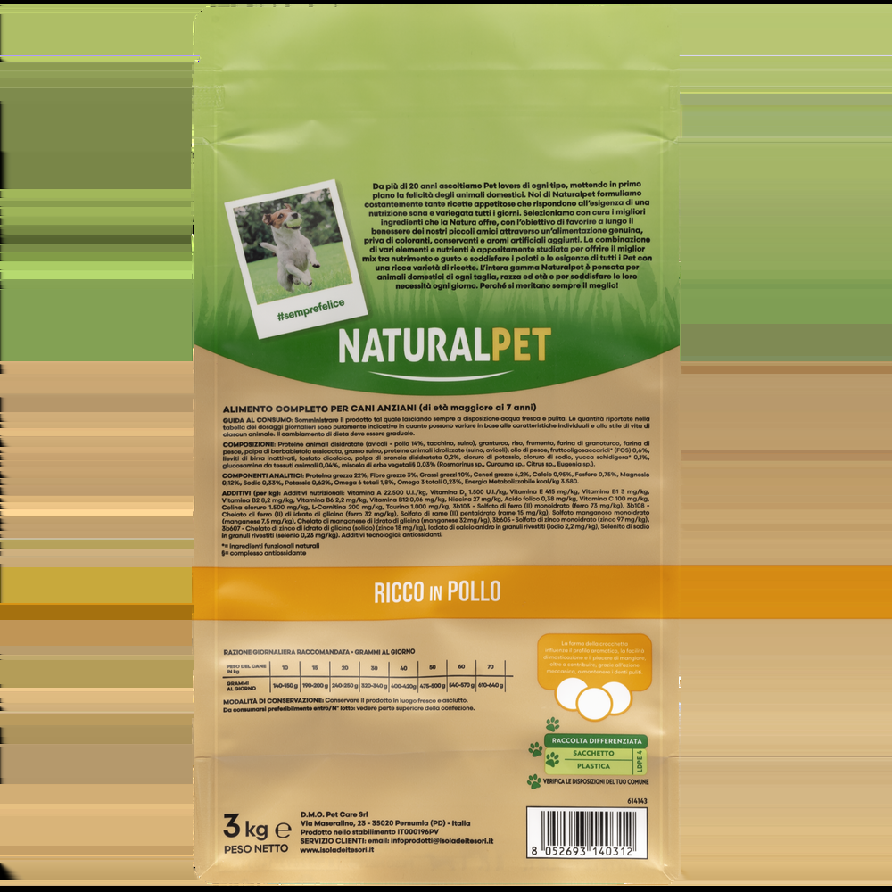 Naturalpet Premium Dog Adult Senior All breeds ricco in Pollo 3 kg 000125716 Offerta