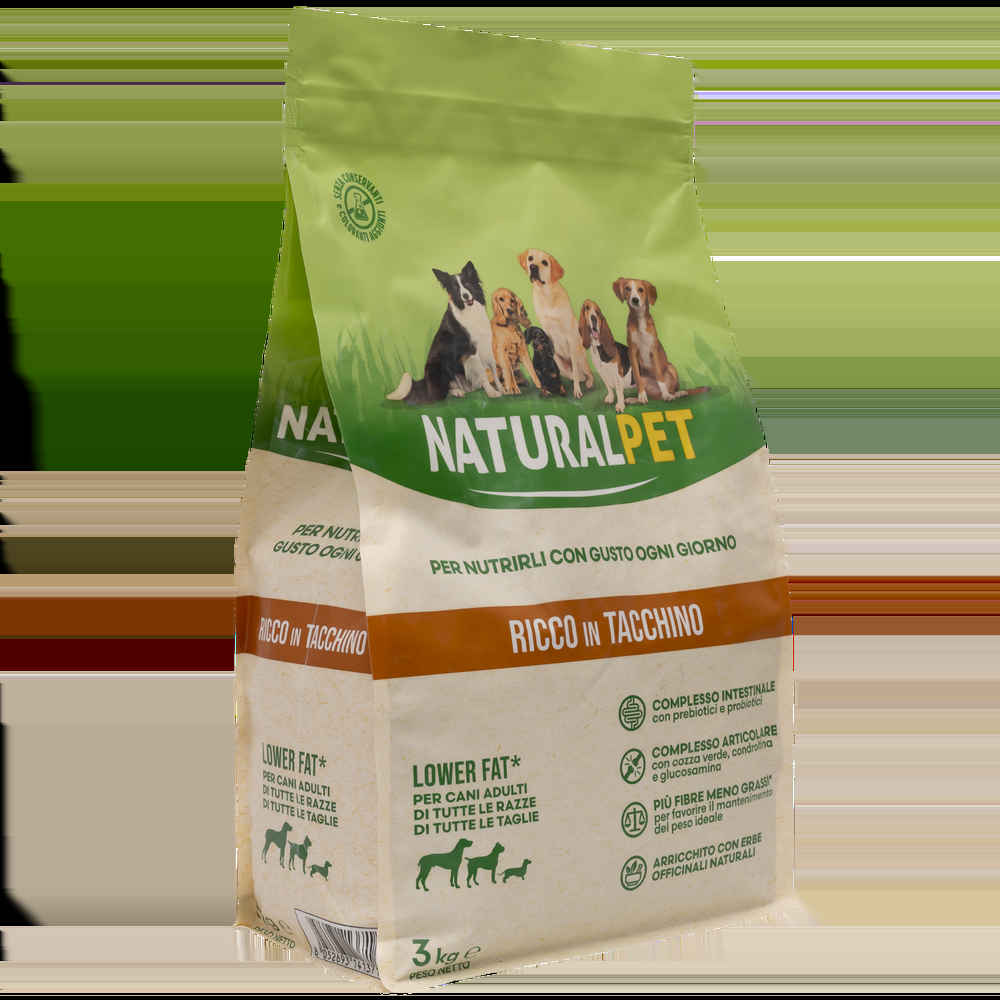 Naturalpet Dog All breeds Lower Fat ricco in Tacchino 3 kg 000125787