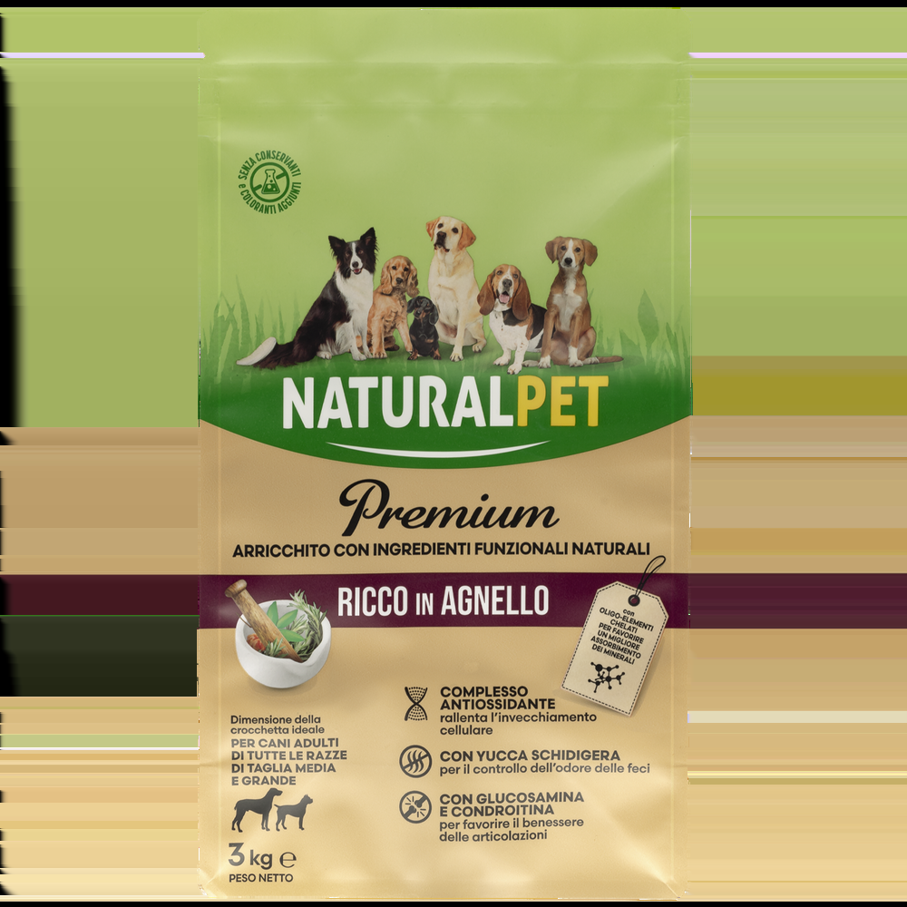 Naturalpet Premium Dog Adult Medium&Large ricco in Agnello 3 kg 000125711 2025