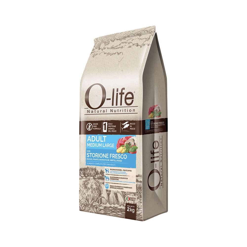 O-life Dog Adult Medium Large con Storione Fresco 2 kg 000125371 Negozi Online