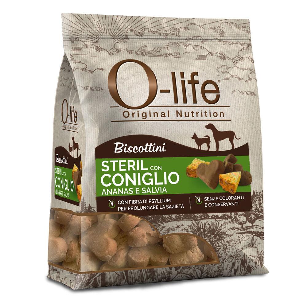 O-life Dog Adult Steril Biscottini con coniglio ananas e salvia 200gr 000134208