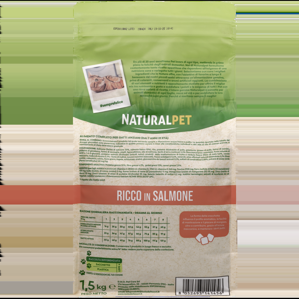 Naturalpet Cat Senior ricco in Salmone 1 5kg 000141064 Italy