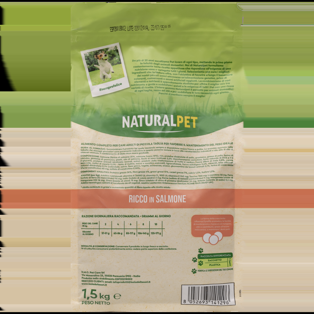 Naturalpet Dog Mini Lower Fat ricco in Salmone 1.5 kg 000125778 I Più Venduti