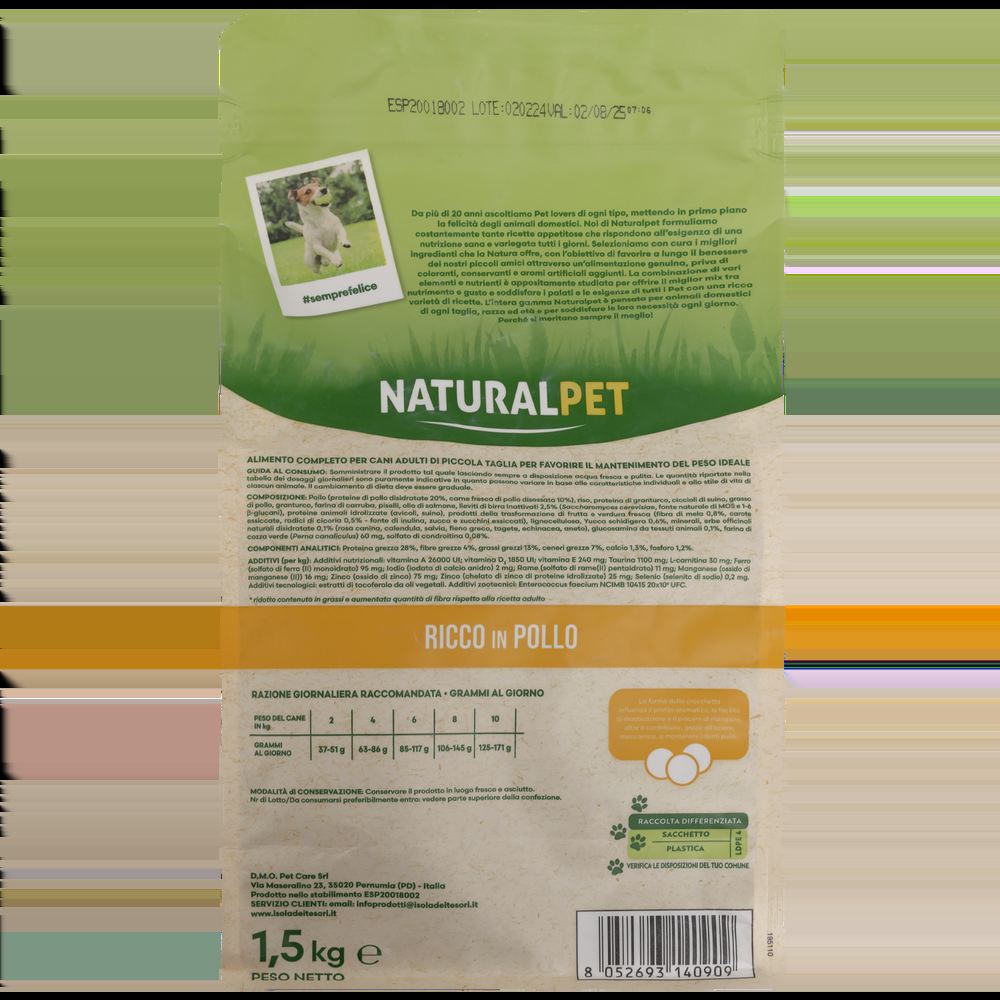 Naturalpet Dog Adult Mini Lower Far ricco in Pollo 1 5 kg 000125776 Prezzo Ridotto