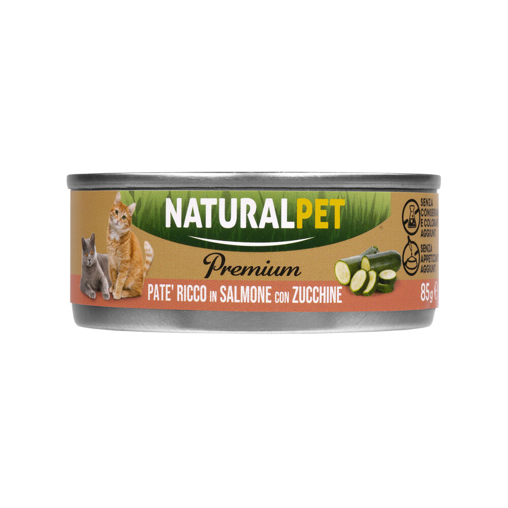 Naturalpet Premium Cat Adult Paté ricco in Salmone con zucchine 85gr 000143764