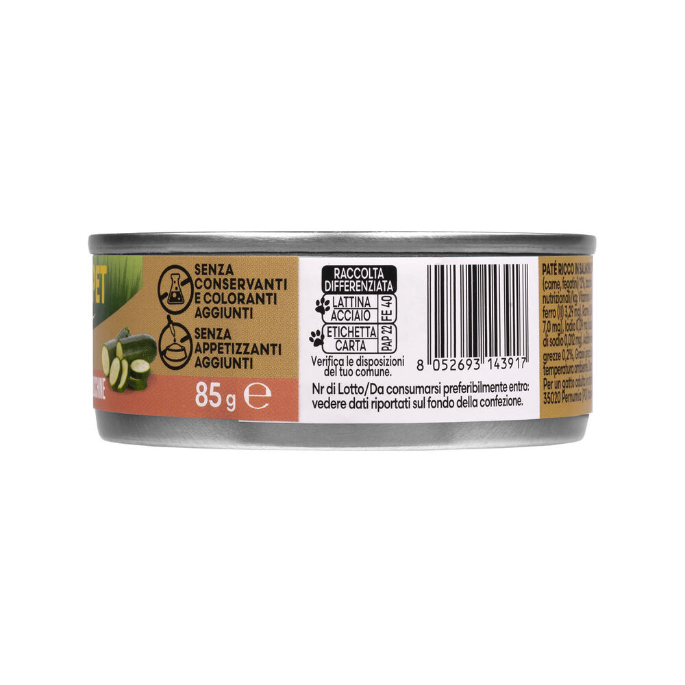 Naturalpet Premium Cat Adult Paté ricco in Salmone con zucchine 85gr 000143764 Solo un giorno rimasto