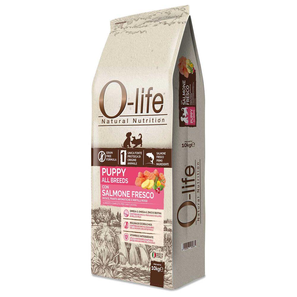 O-life Dog Puppy All Breeds con Salmone Fresco 10 kg 000125520 Prezzo Ridotto