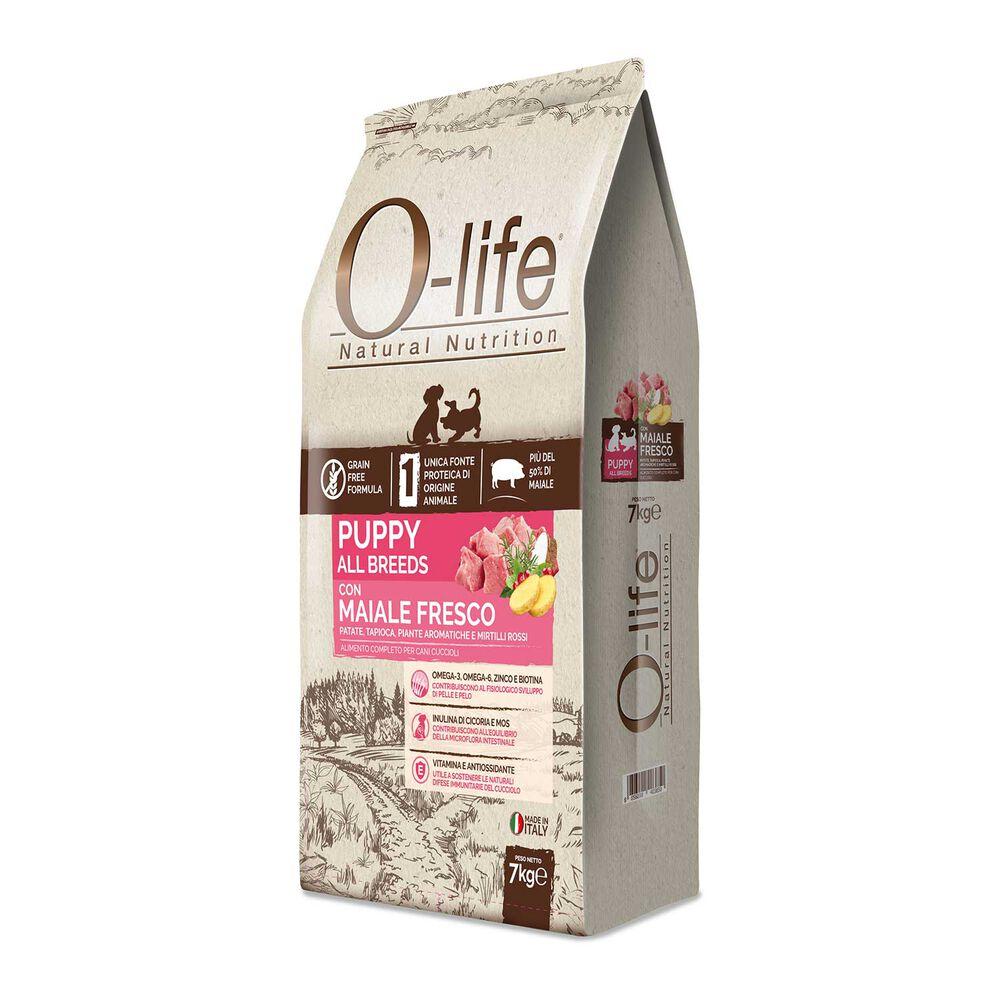 O-life Dog Puppy All Breeds con Maiale Fresco 7 kg 000125364