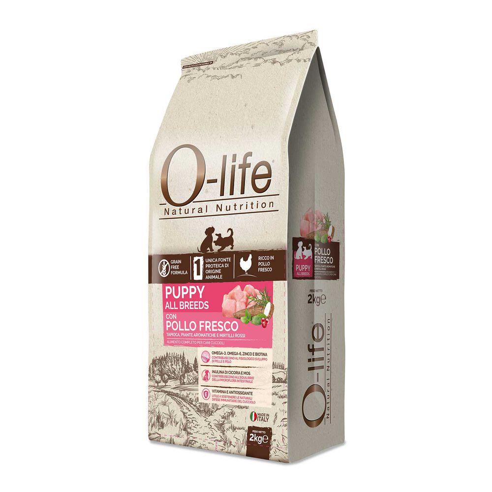 O-life Dog Puppy All Breeds con Pollo Fresco 2 kg 000125498 Rilascio limitato