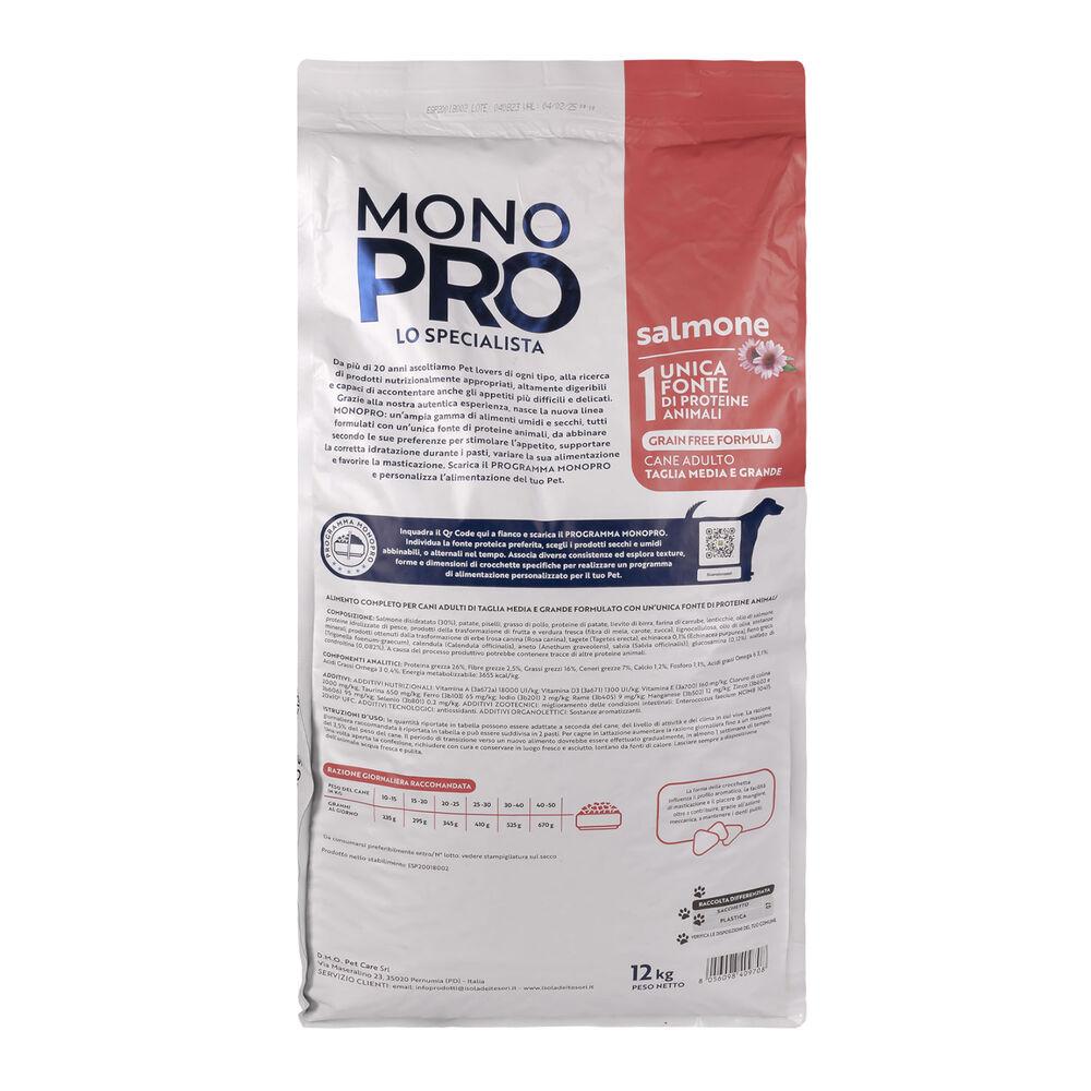 Monopro Dog Adult Medium&Large Grain Free Salmone 12 Kg 000125669 Italy