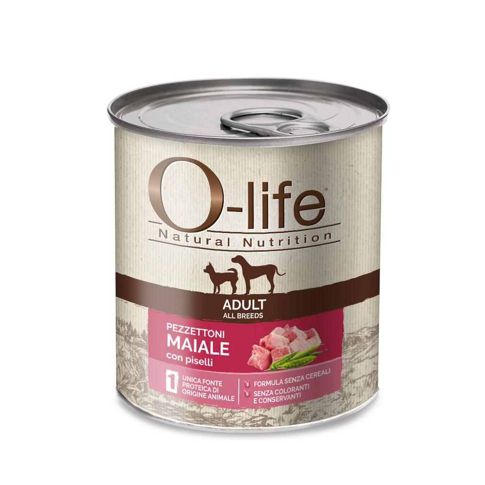 O-life Dog Adult All Breeds Pezzettoni Maiale con Piselli 400 gr 000126733