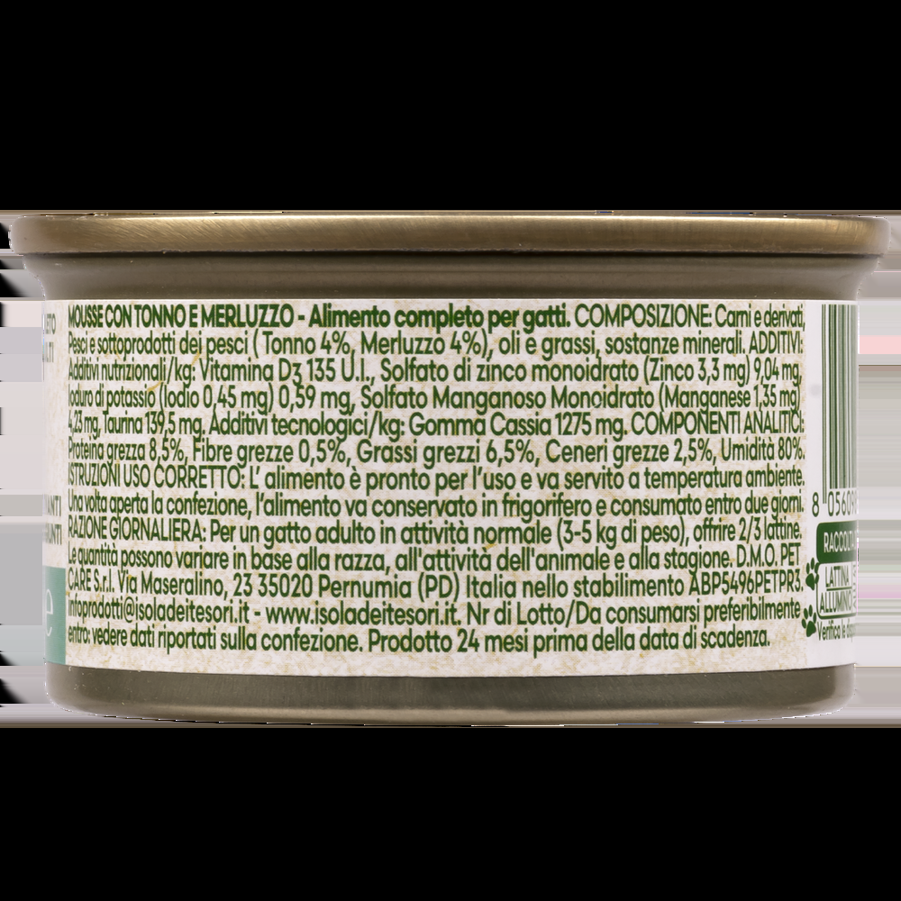 Naturalpet Cat Adult Mousse con Tonno e Merluzzo 85 gr 000142780 Negozi Online