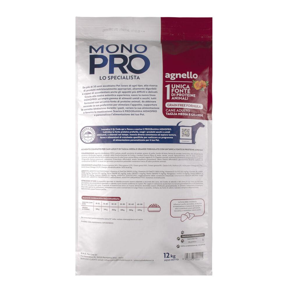 Monopro Dog Adult Medium&Large Grain Free Agnello 12 kg 000125670 Affare Del Giorno