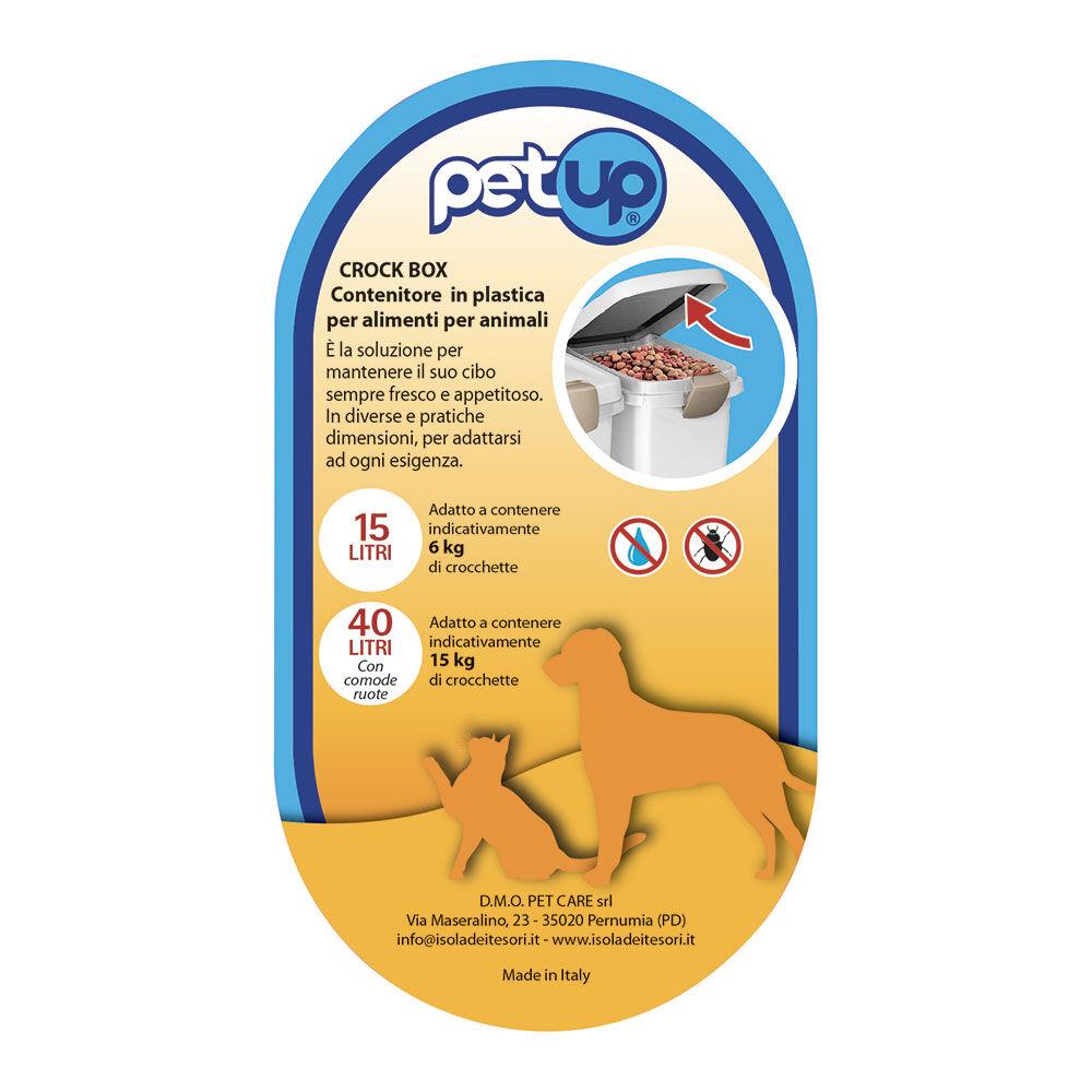 Petup Crock-box Bidone porta crocchette con ruote 40 Lt 000172318 Sottocosto