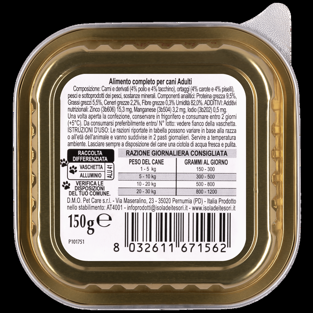 Naturalpet Dog Adulto Paté con Pollo Tacchino e Verdure 150 gr 000504531 Presa
