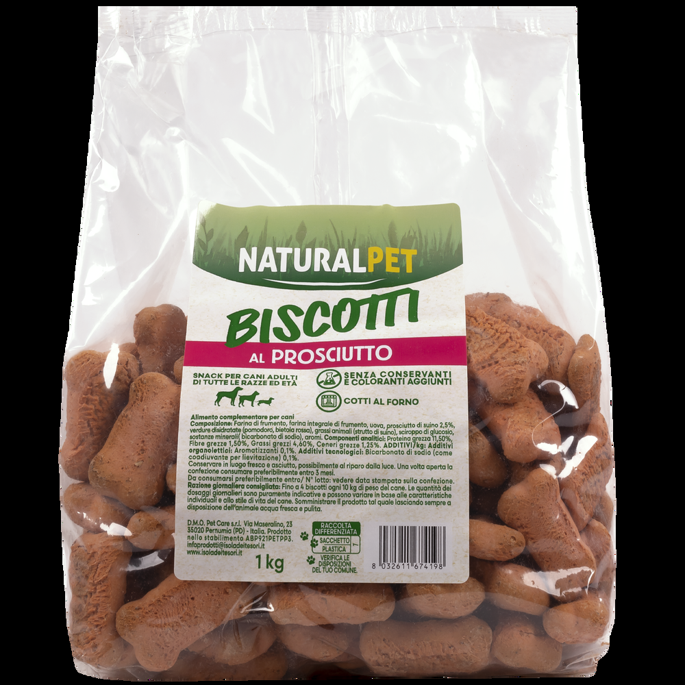 Naturalpet Biscotti per cani al Prosciutto 1 Kg 000134109