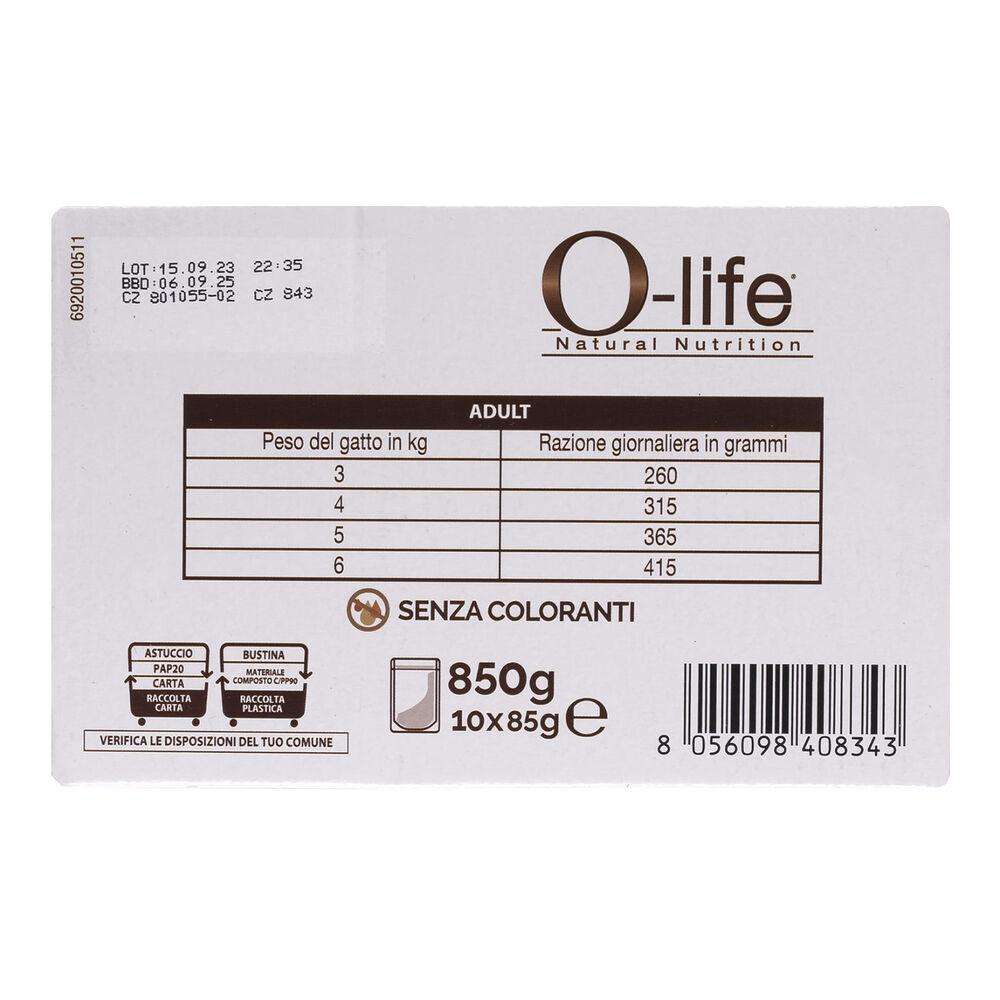 O-life Cat Adult Multibox Straccetti in salsa Salmone Manzo Anatra e Tacchino 85grx10 pz 000143634 I Più Venduti