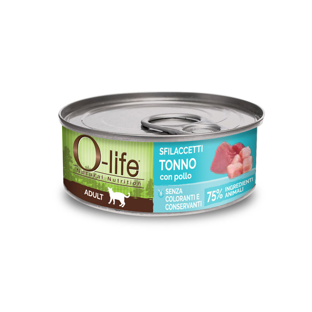 O-life Cat Adult Sfilaccetti di Tonno con Pollo 70 gr 000143516 Sconto di tempo limitato