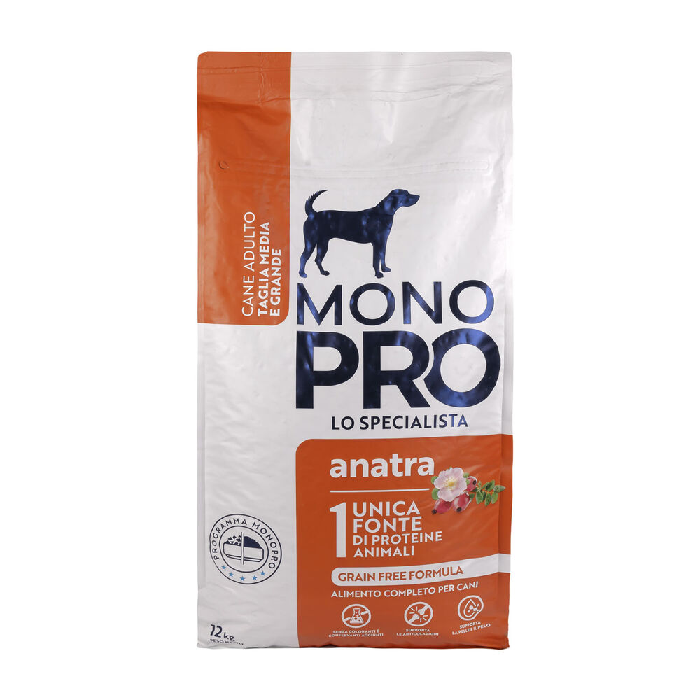 Monopro Dog Adult Medium&Large Grain Free Anatra 12 kg 000125668 Comprane uno, ottenene uno gratis