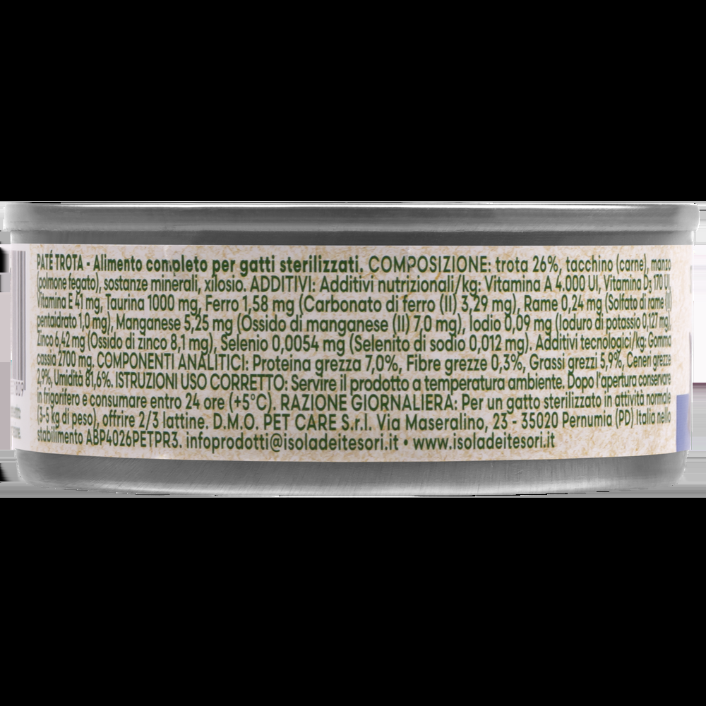 Naturalpet Cat Sterilised Paté alla trota 85gr 000143897 Enormi risparmi