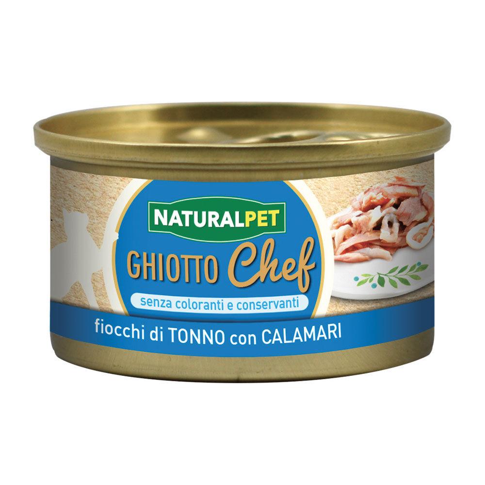 Naturalpet Ghiotto Chef Fiocchi di Tonno con Calamari fumé 80gr 000142709