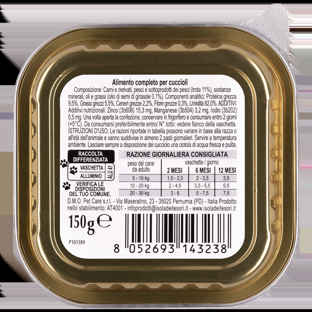 Naturalpet Prime Orme Puppy paté con Trota 150gr 000126876 Enormi sconti