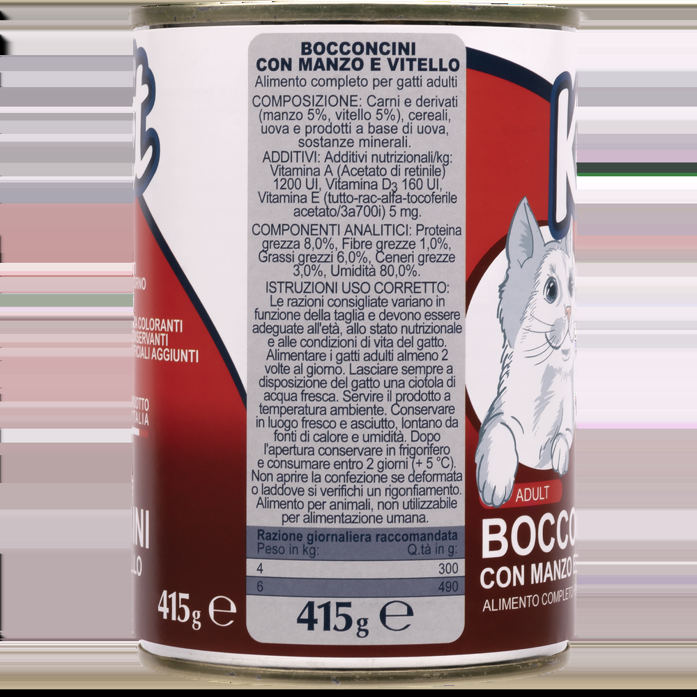 Ket Adult All breeds Bocconcini Manzo e Vitello 415 gr 000143641 50% di sconto con spedizione gratuita