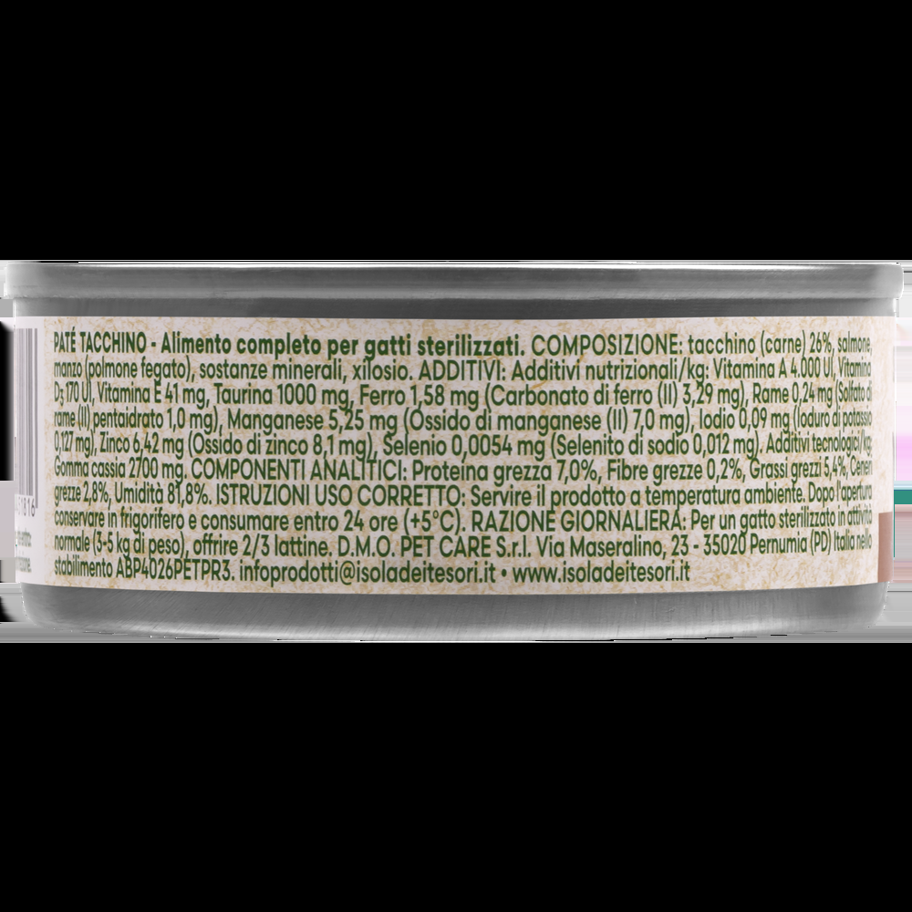Naturalpet Cat Sterilised Paté al tacchino 85gr 000143898 Trasporto libero internazionale