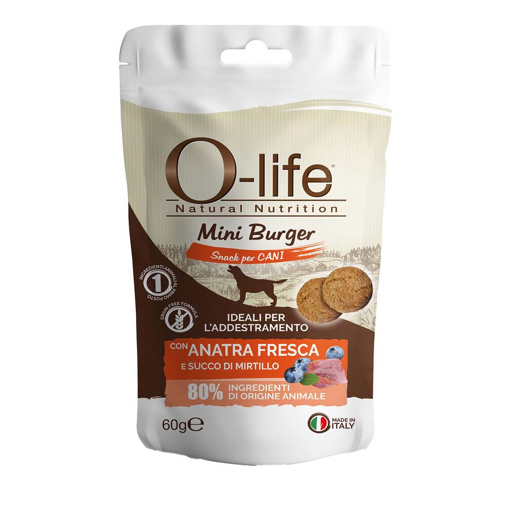 O-life Dog Adult Mini Burger Anatra e Mirtillo 60gr 000138729