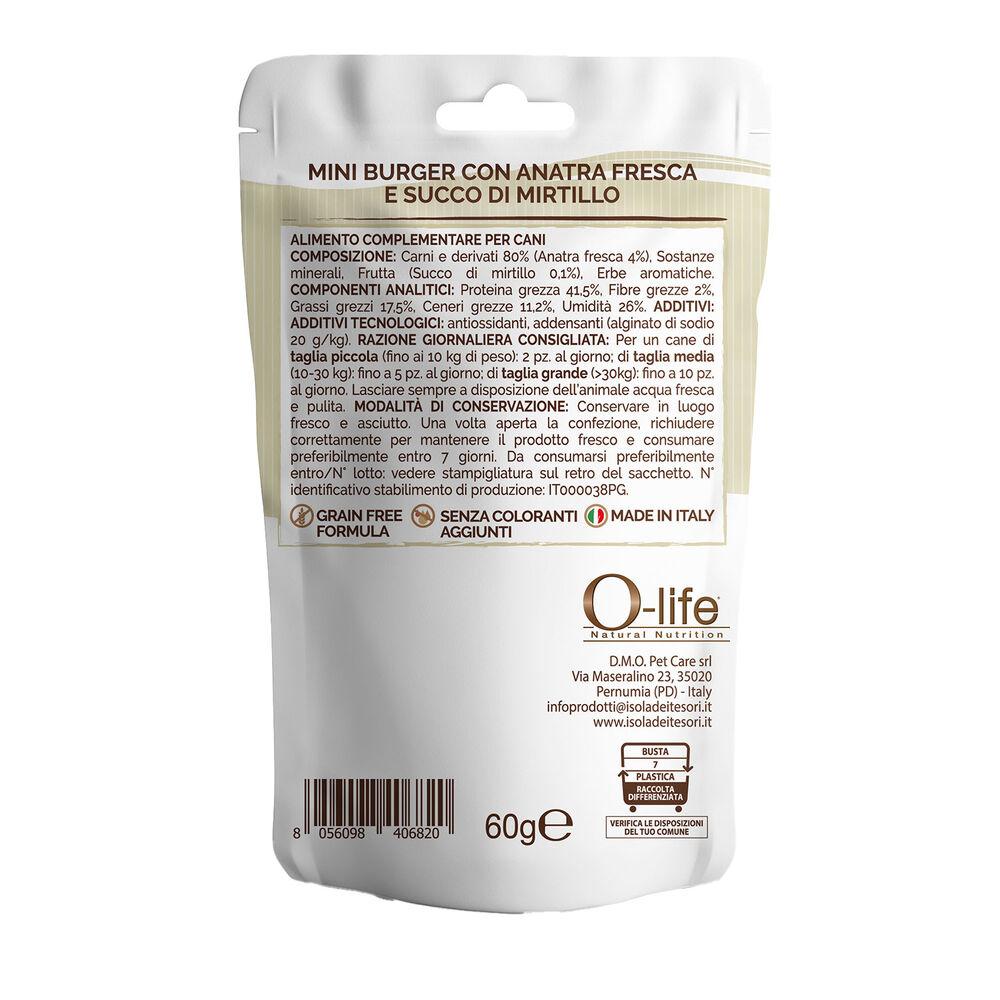 O-life Dog Adult Mini Burger Anatra e Mirtillo 60gr 000138729 Duty-free