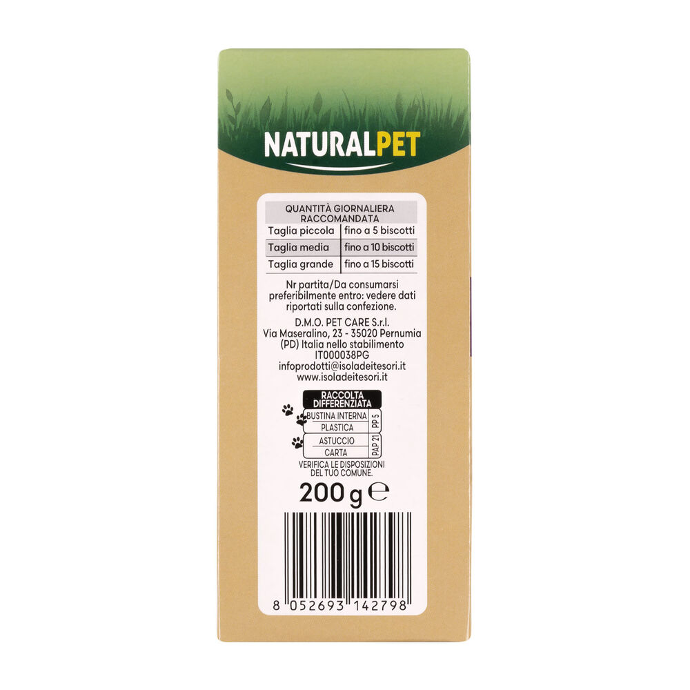 Naturalpet Premium Biscotti con mela e mirtilli 200 gr 000138817 Sconti questo mese
