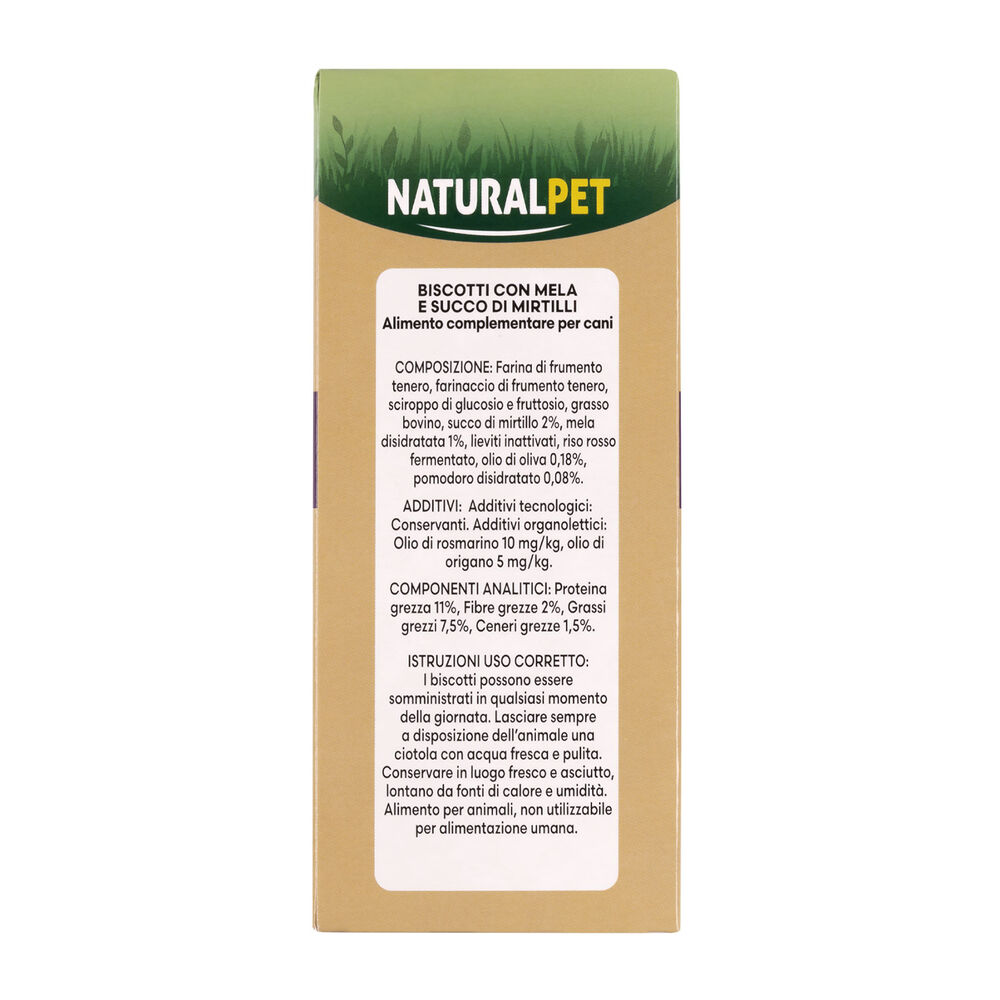 Naturalpet Premium Biscotti con mela e mirtilli 200 gr 000138817 Sconti questo mese