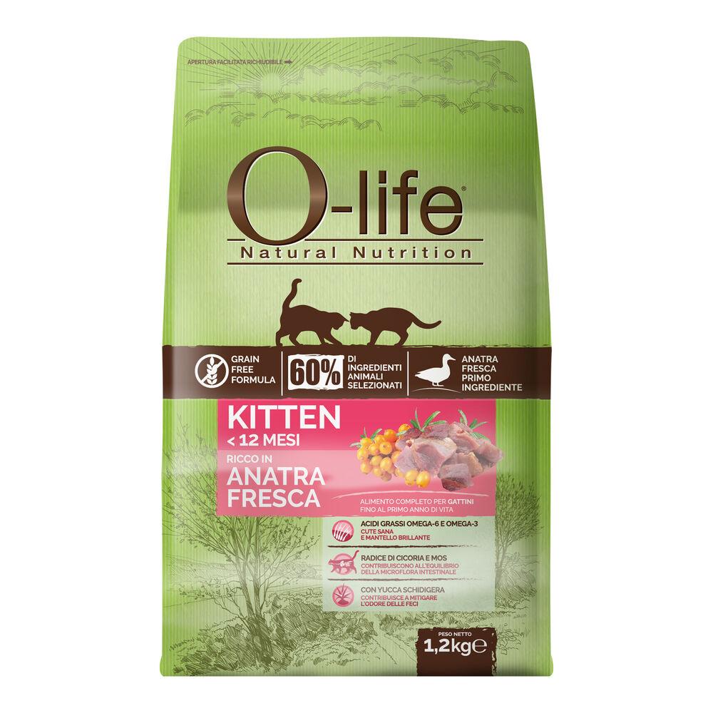 O-life Cat Kitten con Anatra 1 2 Kg 000140861