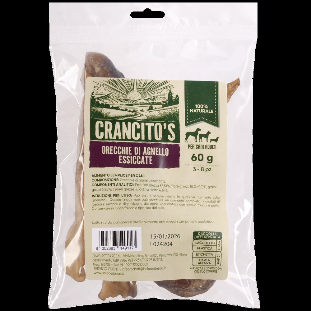 Cancito's Dog Adult Orecchie di agnello essiccate 60gr 000138917