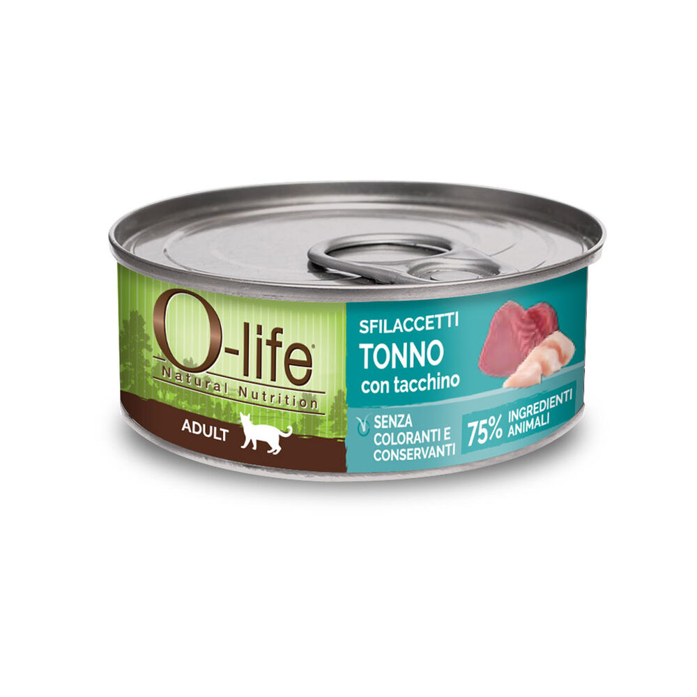 O-life Cat Adult Sfilaccetti di Tonno con Tacchino 70 gr 000143513