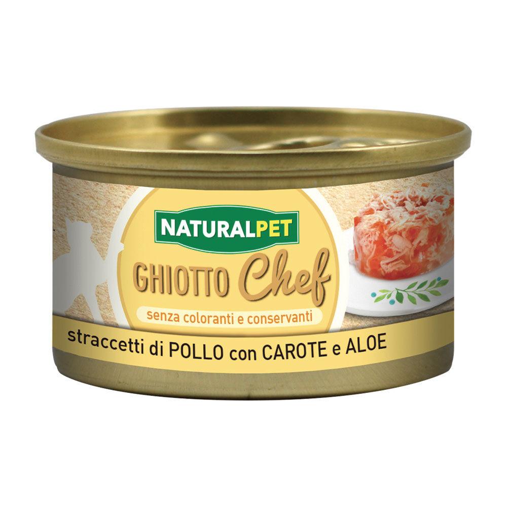 Naturalpet Ghiotto Chef Straccetti di Pollo con Carote e Aloe in gelatina 80gr 000142717