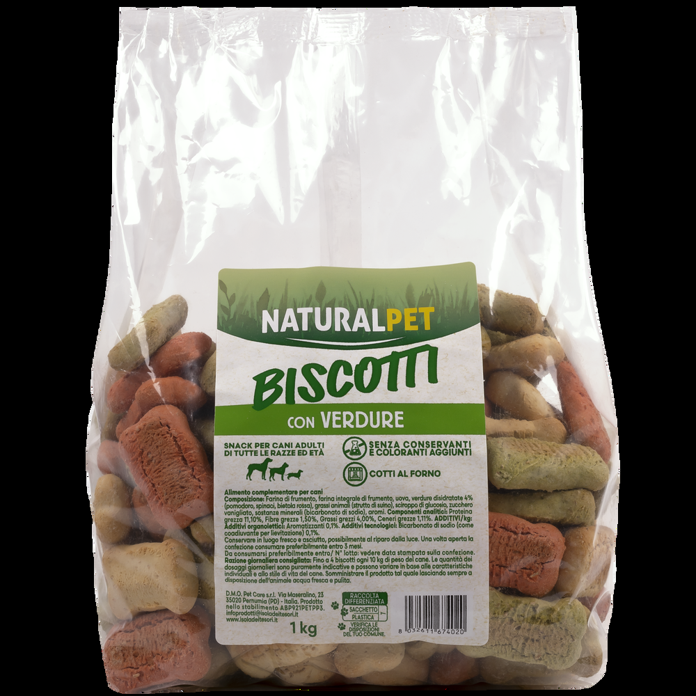 Naturalpet Biscotti per cani con Verdure 1Kg 000134104