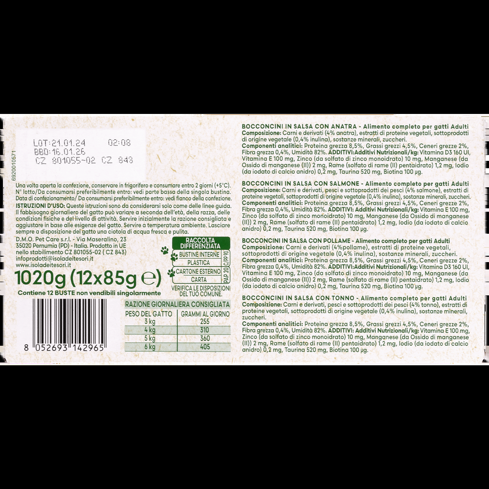 Naturalpet Cat Adult Bocconcini in salsa Multipack 85grx12 pz 000143792 Prezzo di fabbrica