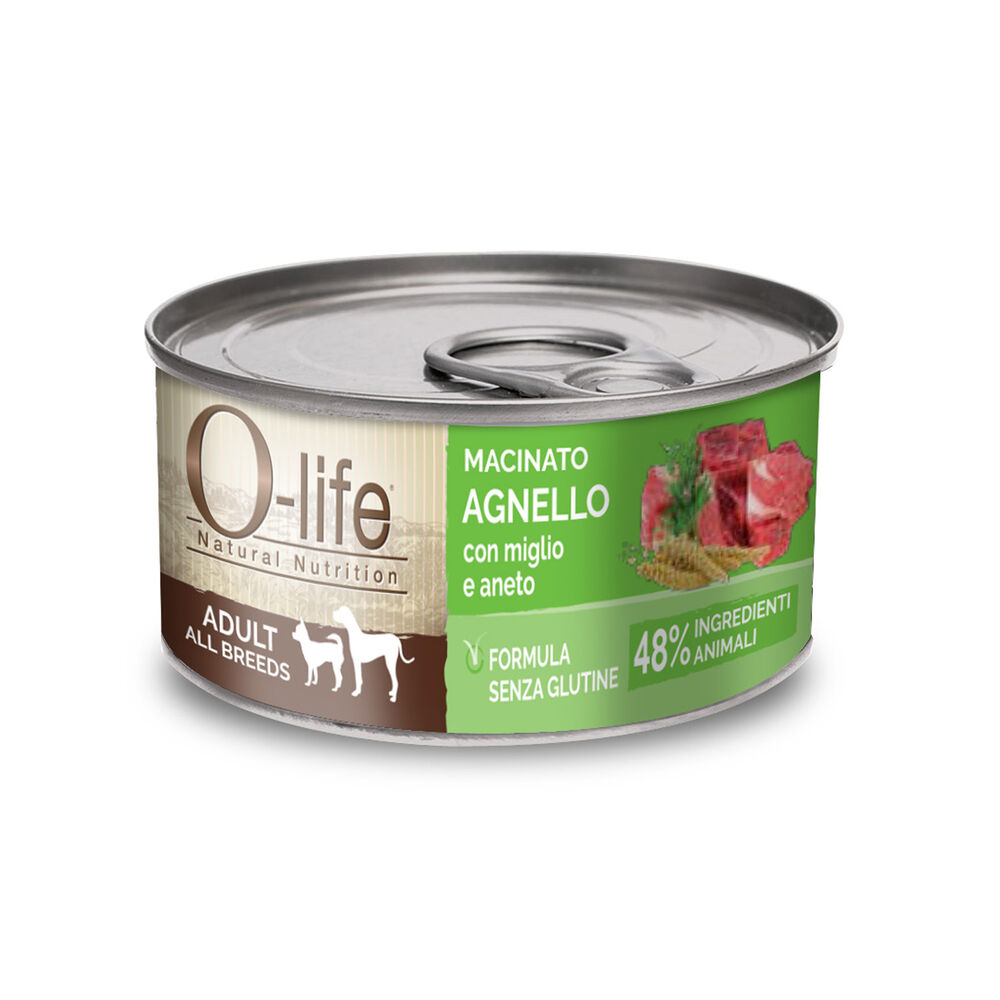 O-life Dog Adult All Breeds Macinato di Agnello con Miglio e Aneto 95 gr 000126722