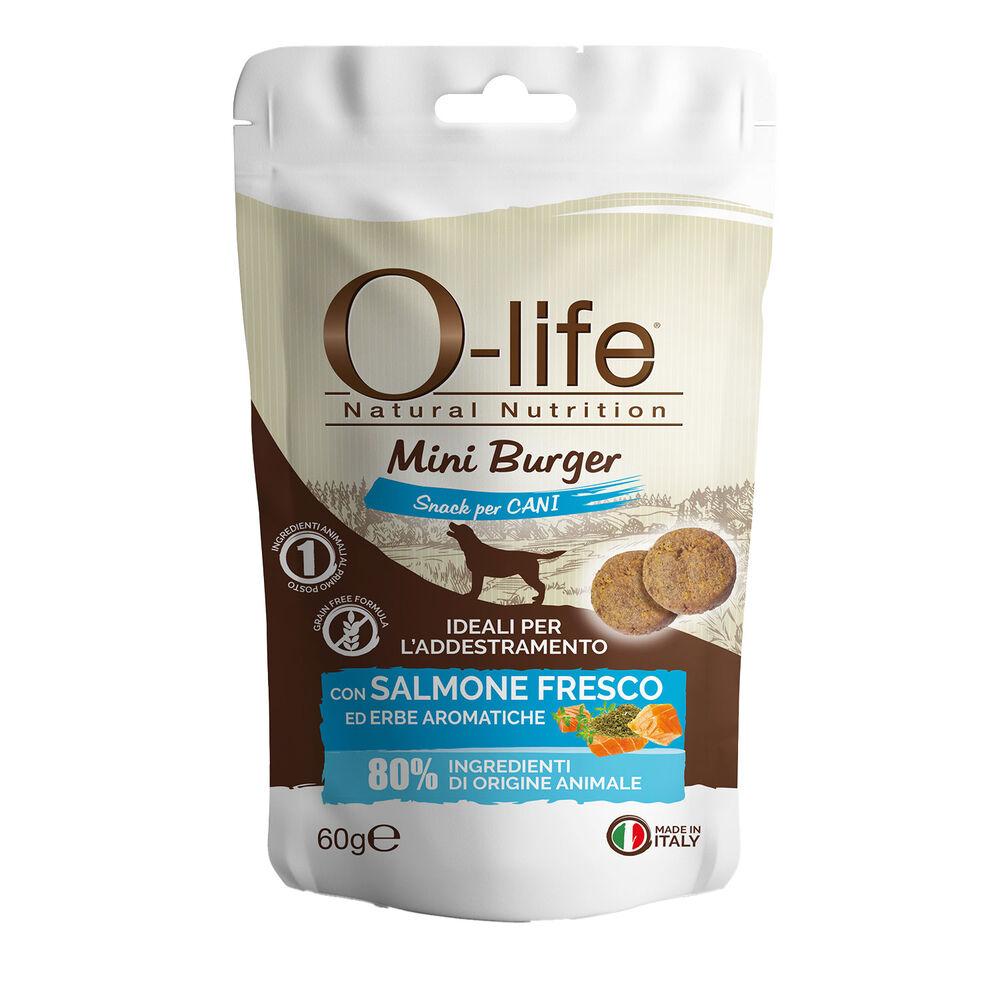 O-life Dog Mini Burger con Salmone fresco ed Erbe aromatiche 60gr 000138732