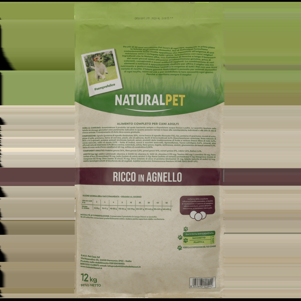 Naturalpet Dog Adult All Breed Ricche in Agnello 12 kg 000125795 Offerte stagionali