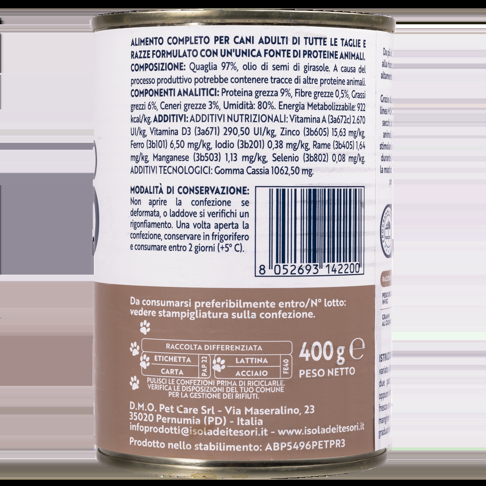 Monopro Dog Adult All breeds Patè Quaglia 400 gr 000126855 Comprane uno, ottenene uno gratis