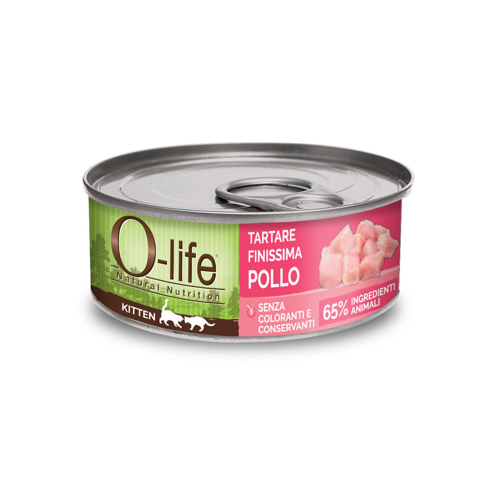 O-life Cat Kitten Tartare Finissima di Pollo 70 gr 000143515