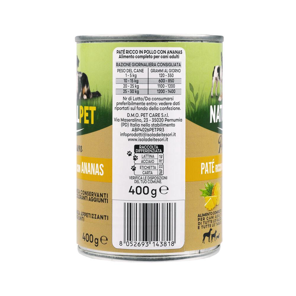Naturalpet Premium Dog Adult Paté ricco in Pollo con ananas 400 gr 000126890 Discount Store per i nuovi prodotti