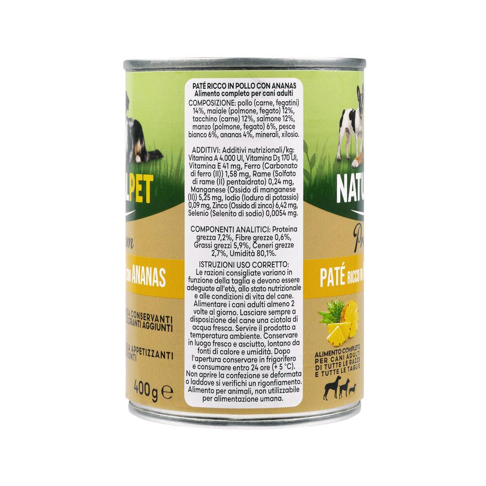 Naturalpet Premium Dog Adult Paté ricco in Pollo con ananas 400 gr 000126890 Discount Store per i nuovi prodotti