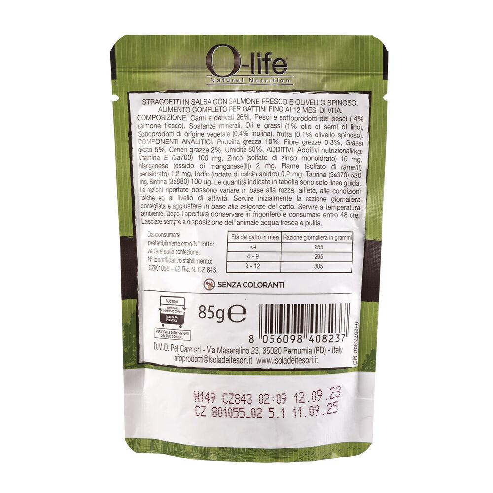 O-life Kitten Straccetti in salsa con Salmone fresco e olivello spinoso 85 gr 000143629 50% di sconto con spedizione gratuita